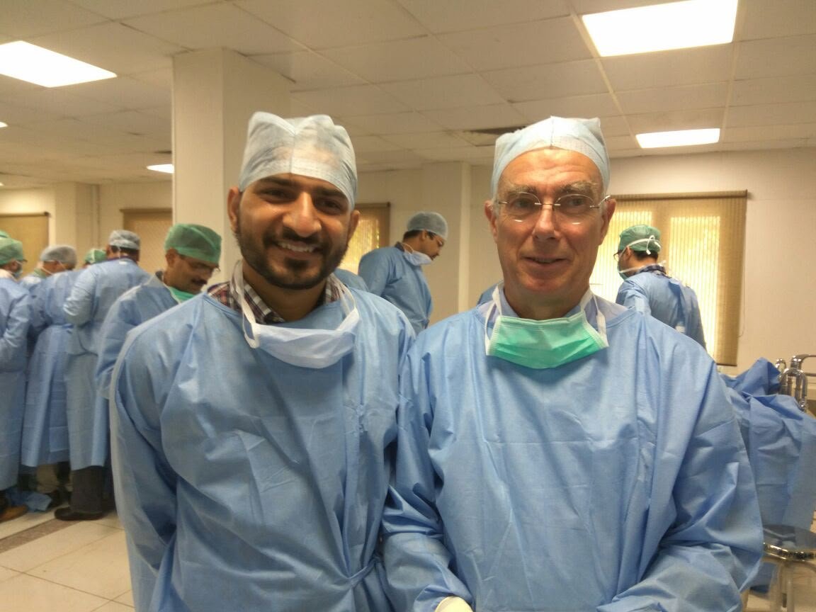 Dr. Sanjeev Kumar with international faculty Dr. Jean-Baptiste at an AIIMS Delhi workshop.